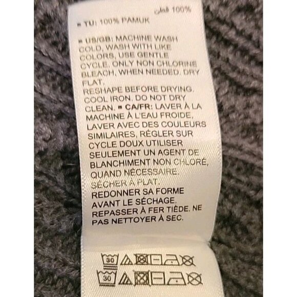 Amazon Essentials Sweater Women Large Gray Cotton Cable Knit Turtleneck Pullover - Picture 9 of 10